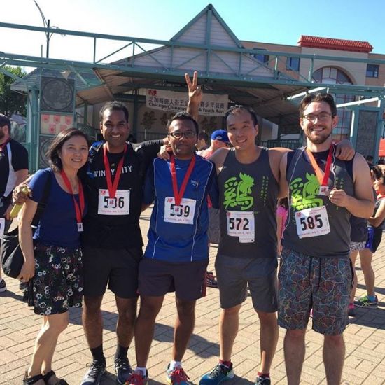 #Chinatown5k this morning!! Mom was there to cheerlead! #chinatownchicago #somanyasians #windycitylivin