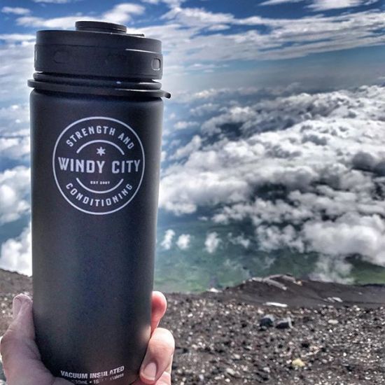 Jeff Campion @campiojr staying hydrated on top of Mount Fuji 